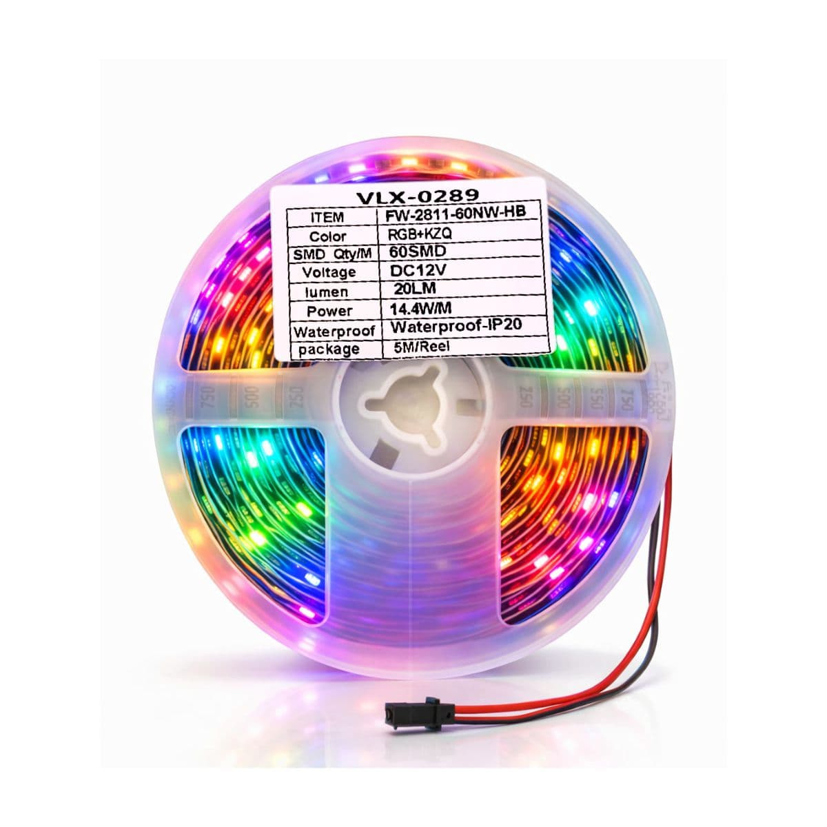 Fita LED RGB 4D Black 60 LEDs 12V 5m com Controladora – VLX