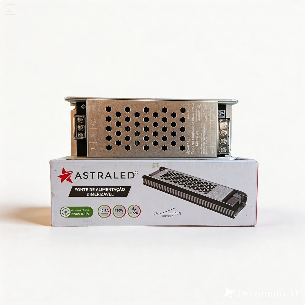 Fonte Slim Dimerizável Chaveada 12V 150W 12,5A Bivolt para Fita LED Astraled FA-6076