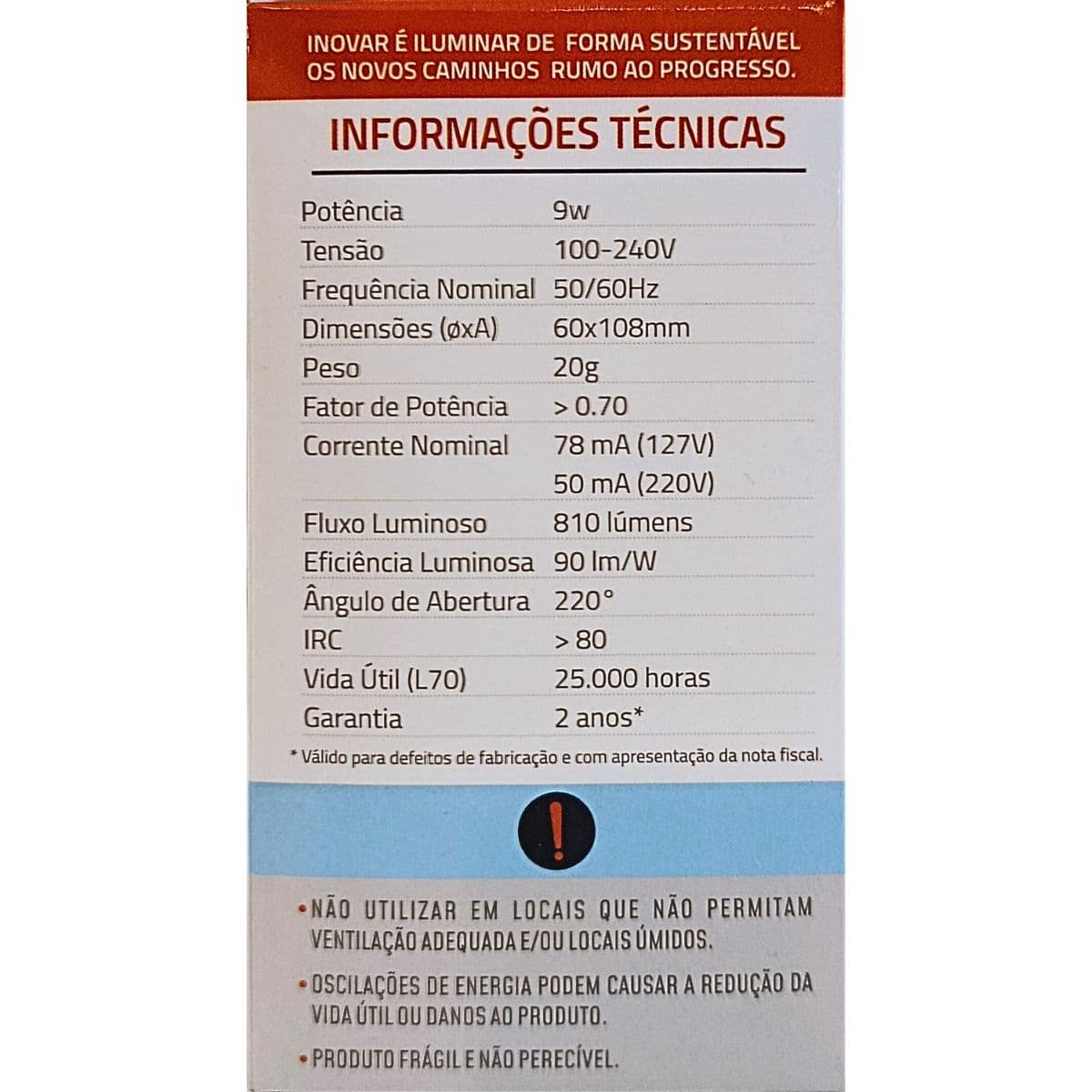 10 Lampadas Bulbo 9W E-27 6500K - Mak LED