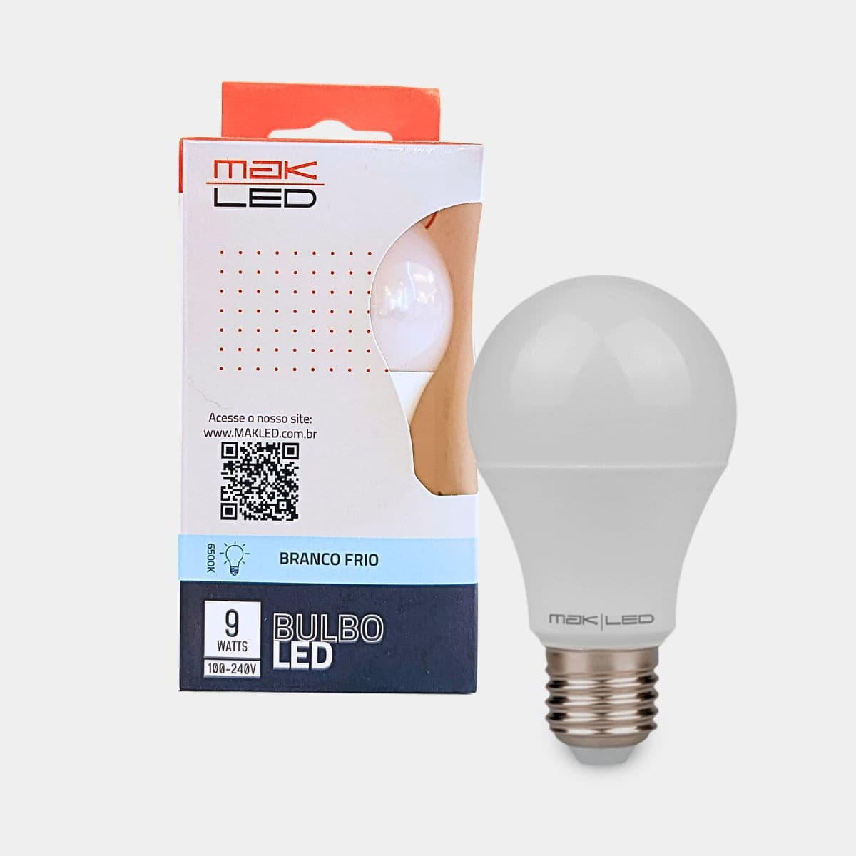 10 Lampadas Bulbo 9W E-27 6500K - Mak LED
