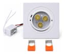 Spot LED Embutir Quadrado 3W 3500K Direcionável Bivolt - Branco