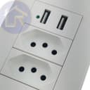 Placa 4x2 com 2 Tomadas Universal 10A + 2 USB - Soyan A8-2U2C Branco