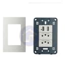 Placa 4x2 com 2 Tomadas Universal 10A + 2 USB - Soyan A8-2U2C Branco