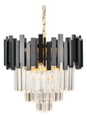 Lustre Cristal Midas Black 300mm 3x14 - Blumenau Preto