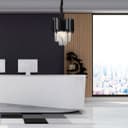 Lustre Cristal Midas Black 300mm 3x14 - Blumenau Preto