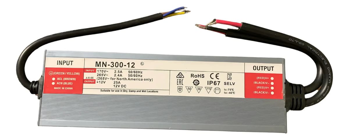 Fonte Chaveada Blindada 12V 300W Prova D'Água IP67