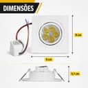 Spot LED Quadrado Embutir 5W 3000K Branco Quente - Bivolt