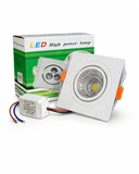 Spot LED Embutir Quadrado 3W 3000K - Branco Quente