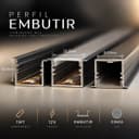 Perfil U 1mt 12mm Embutir C/led 12v 6000k