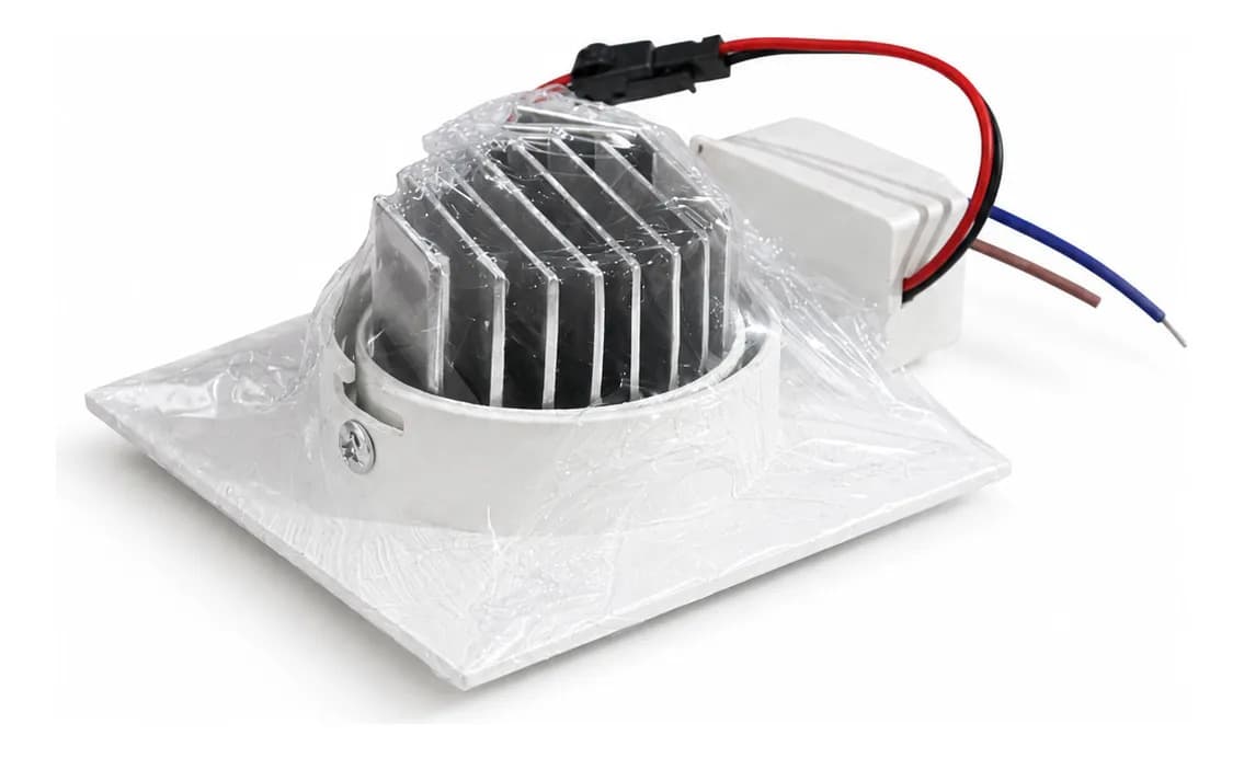Spot LED Quadrado Embutir 5W 3000K Branco Quente - Bivolt