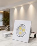 Spot LED Embutir Quadrado 3W 3500K Direcionável Bivolt - Branco