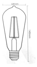 Lâmpada LED Filamento 4W Pêra ST64 2400K - Lumanti Branco Quente