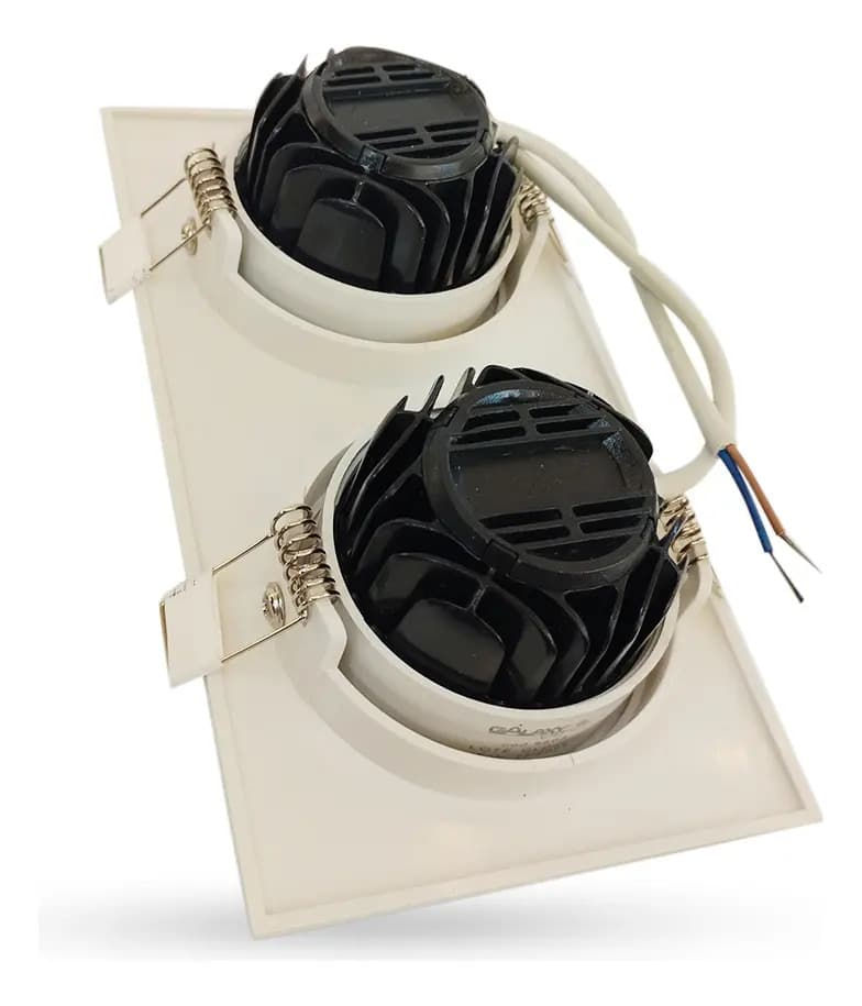 Spot Duplo Embutir LED 10W 3000K Bivolt - Galaxyled Branco