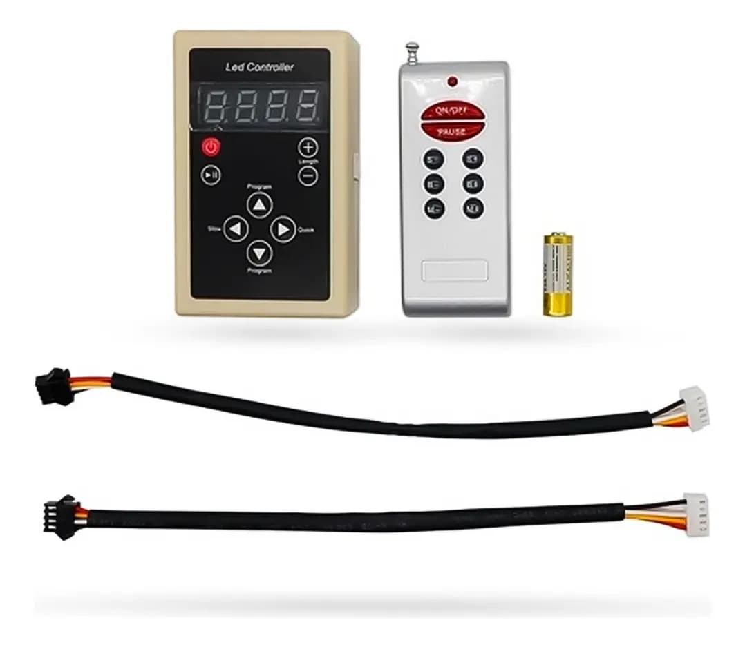 Kit 2 Fitas LED 3D RGB 5m + Central e Controladora 328 Efeitos - 12V