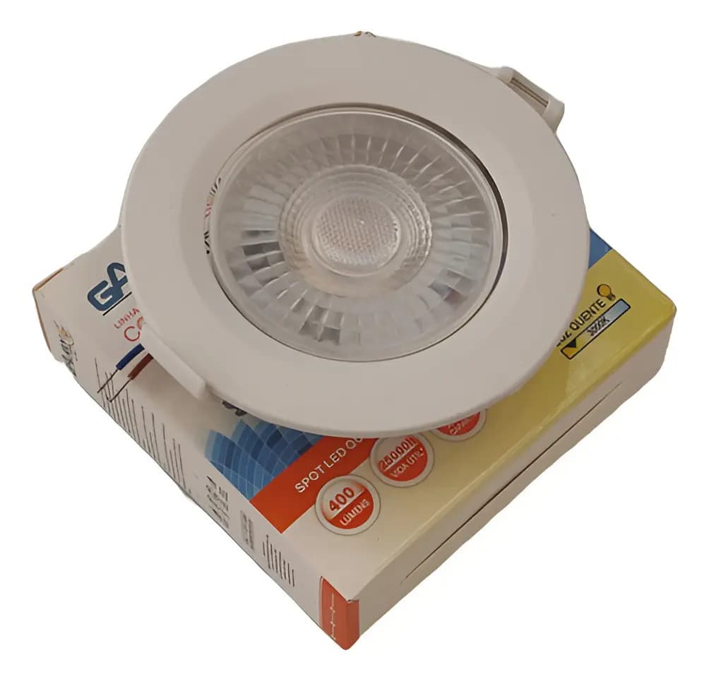Kit 10 Spots Embutir Redondo Direcionável LED 5W 3000K Bivolt - Branco