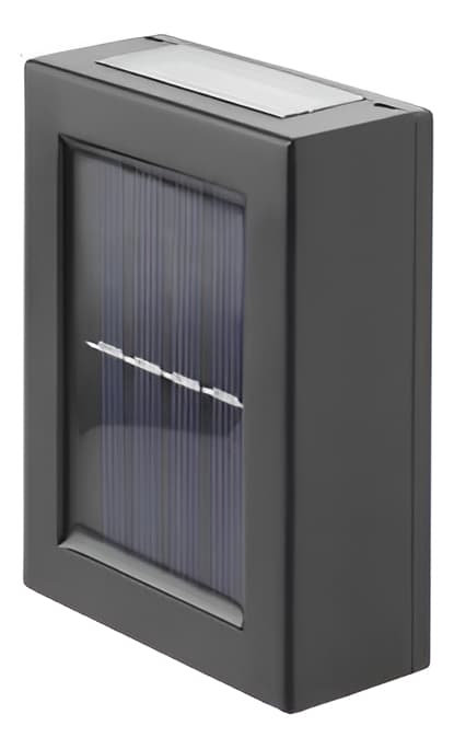 Arandela Solar Slim 2 Focos LED - A.XU Preta