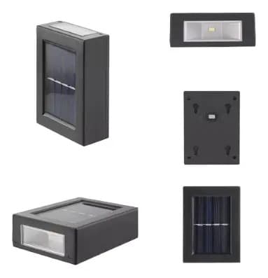 Arandela Solar Slim 2 Focos LED - A.XU Preta