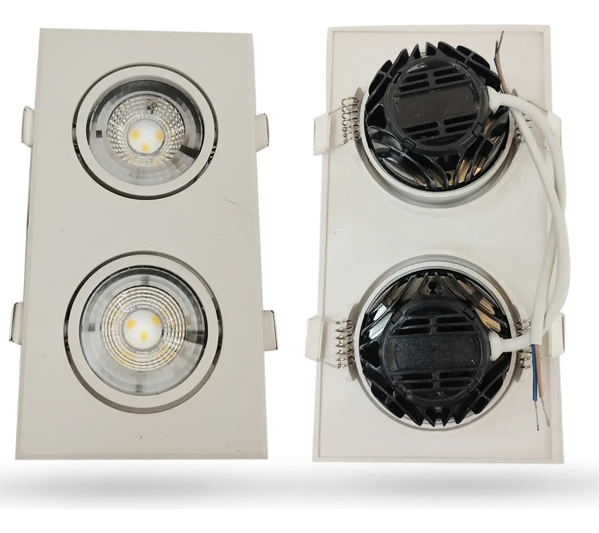 Spot Duplo Embutir LED 10W 3000K Bivolt - Galaxyled Branco