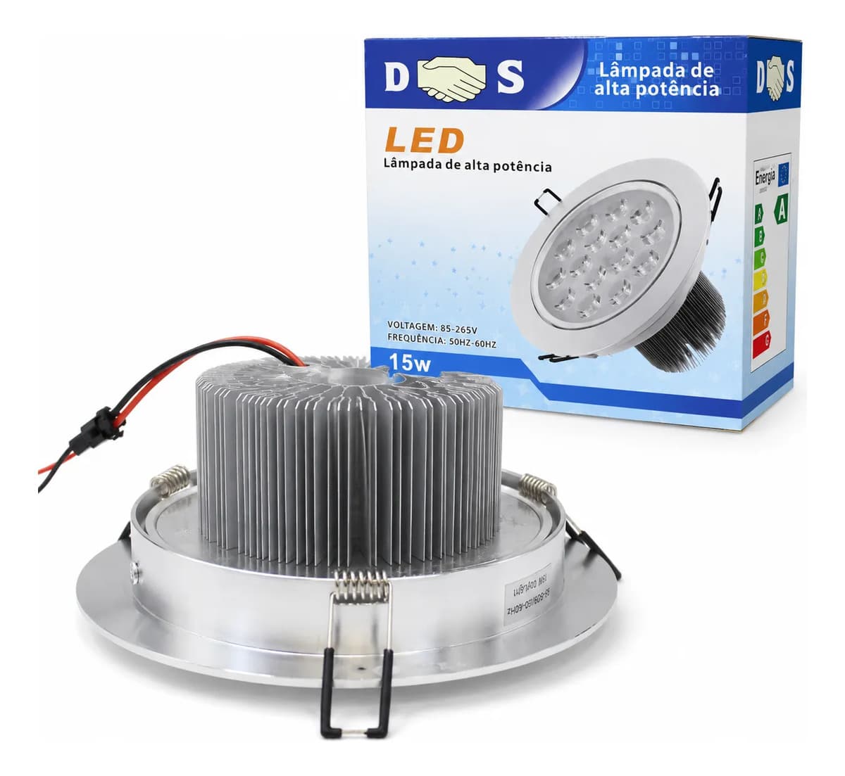 Spot LED Embutir Redondo 15W 6000K Branco Frio Bivolt - Prateado