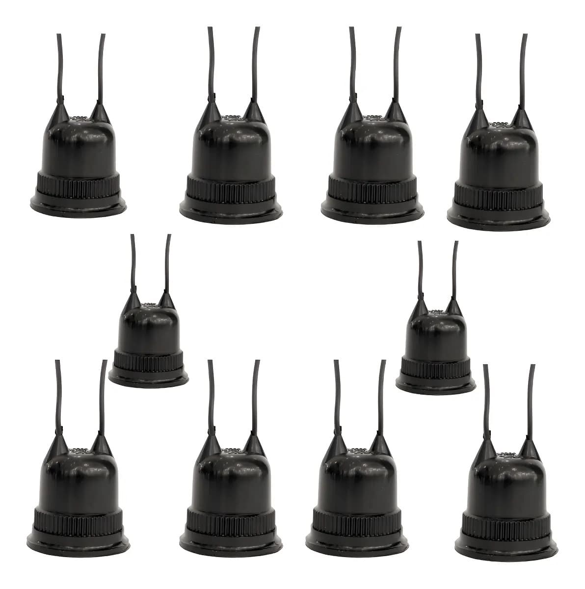 Promoção Kit Com 10 Soquete E27 Com Rabicho Preto
