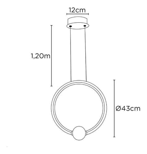 LPL-002P - PENDNETE Ø43cm PRETO LED 30W 4000k - NITROLUX