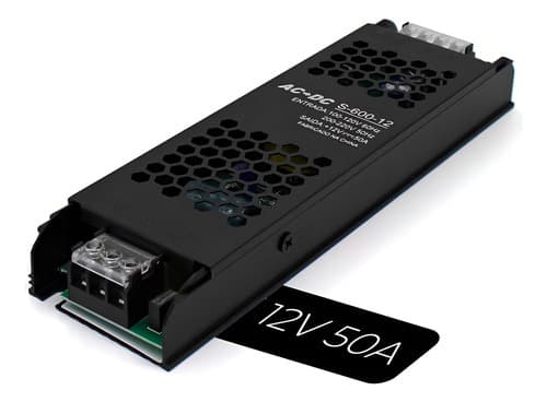 Fonte Slim 12V 50A 600W - Capa Preta