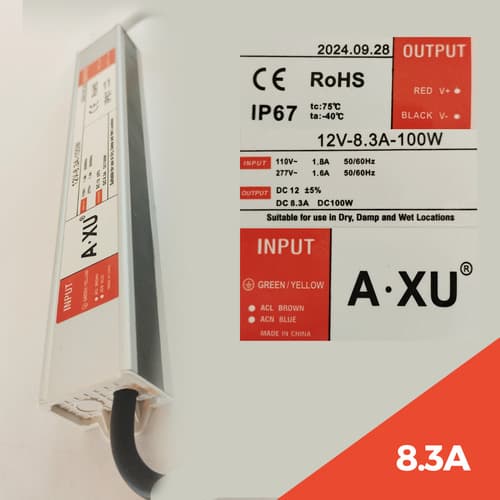 Fonte Blindada IP67 12V 8,3 100W - A.XU