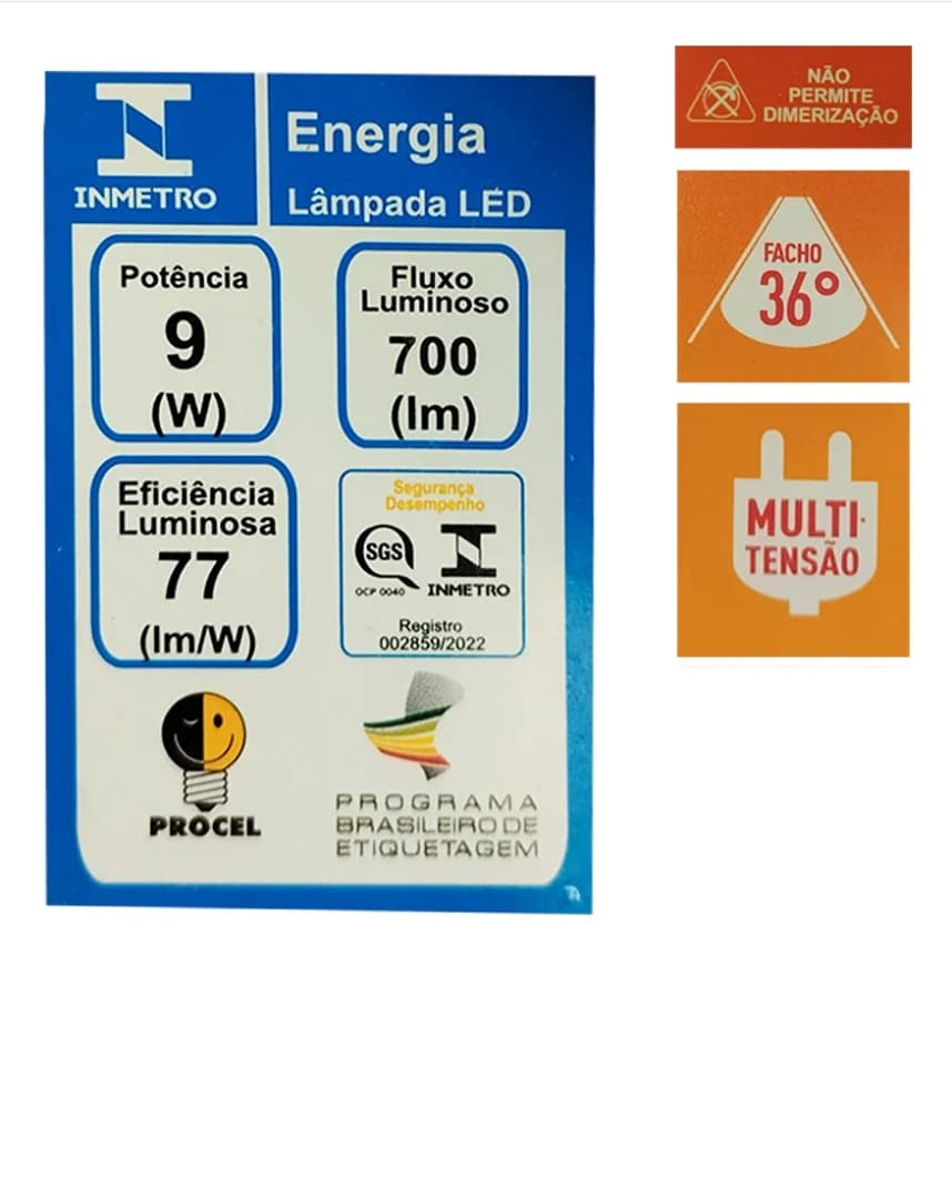 Lâmpada Led Par30 9w Bivolt E27 6500k Luz Branca Ourolux