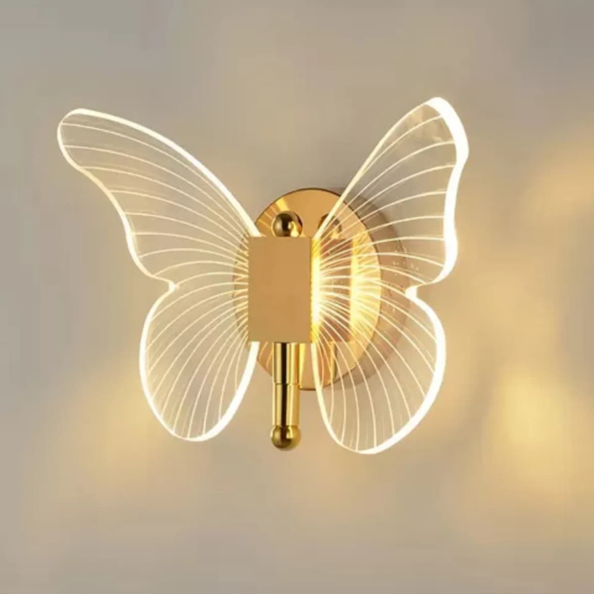 Arandela Borboleta LED 3000K Dourada Parede Decorativa