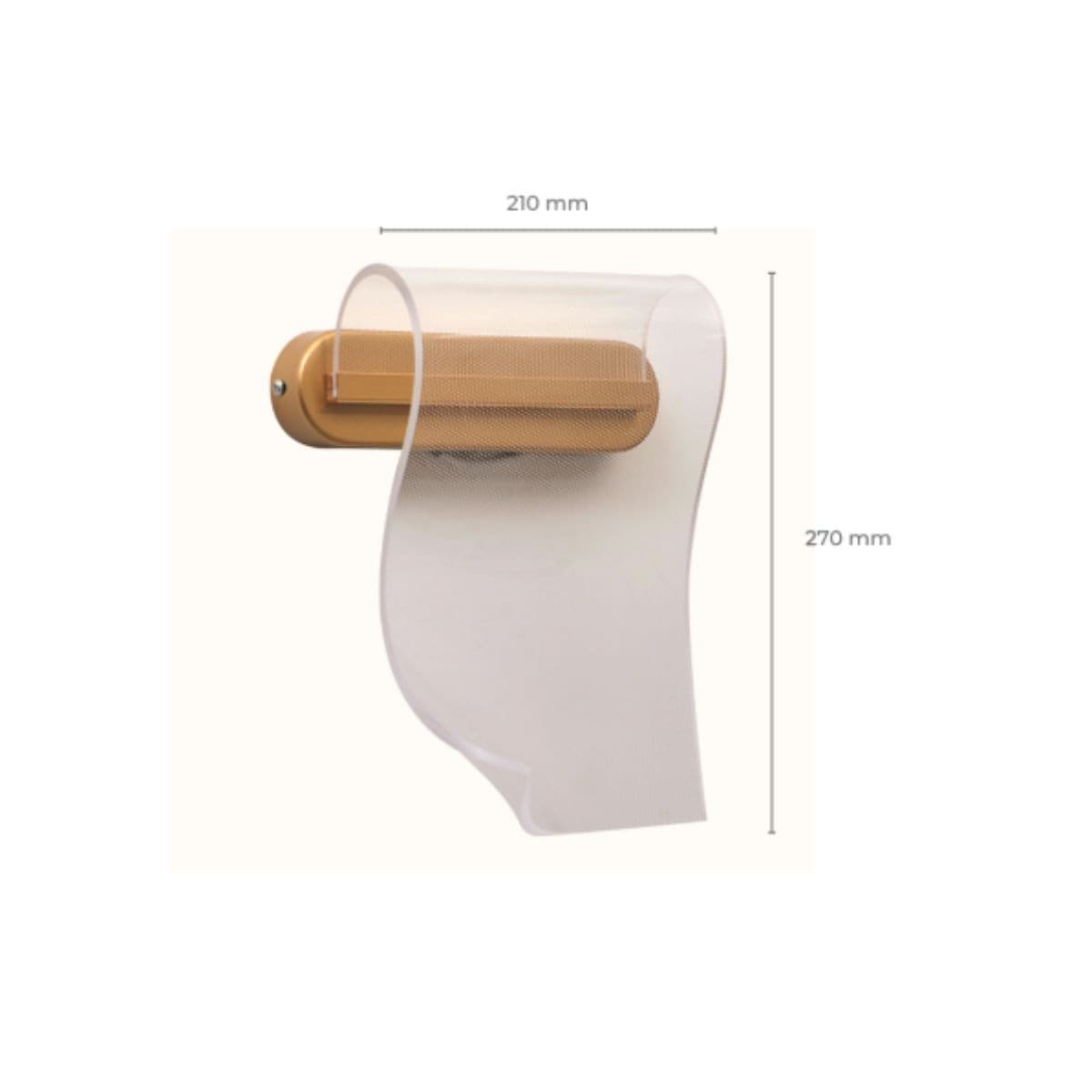 Arandela LED Acrílica 3 em 1 Ala-003B Dourada Bivolt 5W