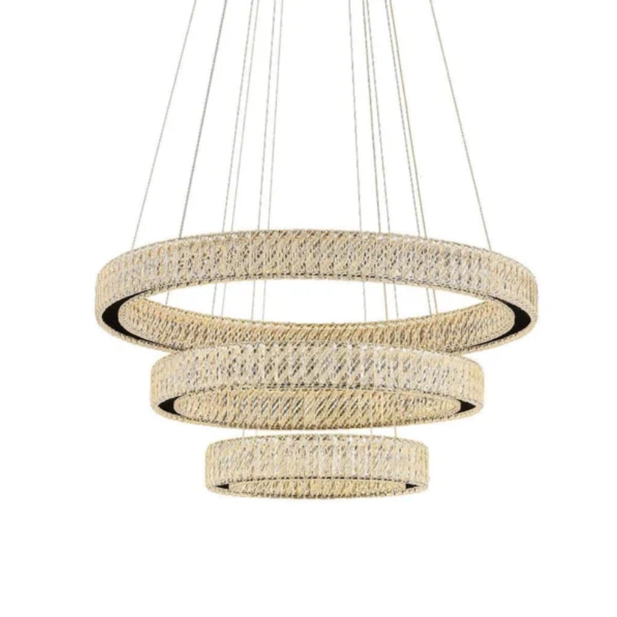 Pendente LED Allianz Cristal 110W 3 Cores Bivolt Ø80/60/40cm