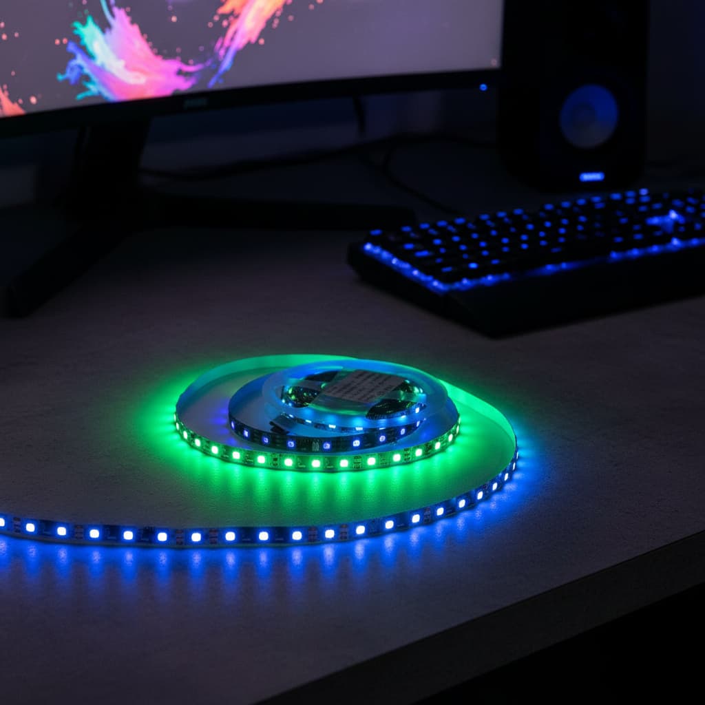 Fita Rgb 2811 5m Endereçável 300 Led Ip20 + Controladora