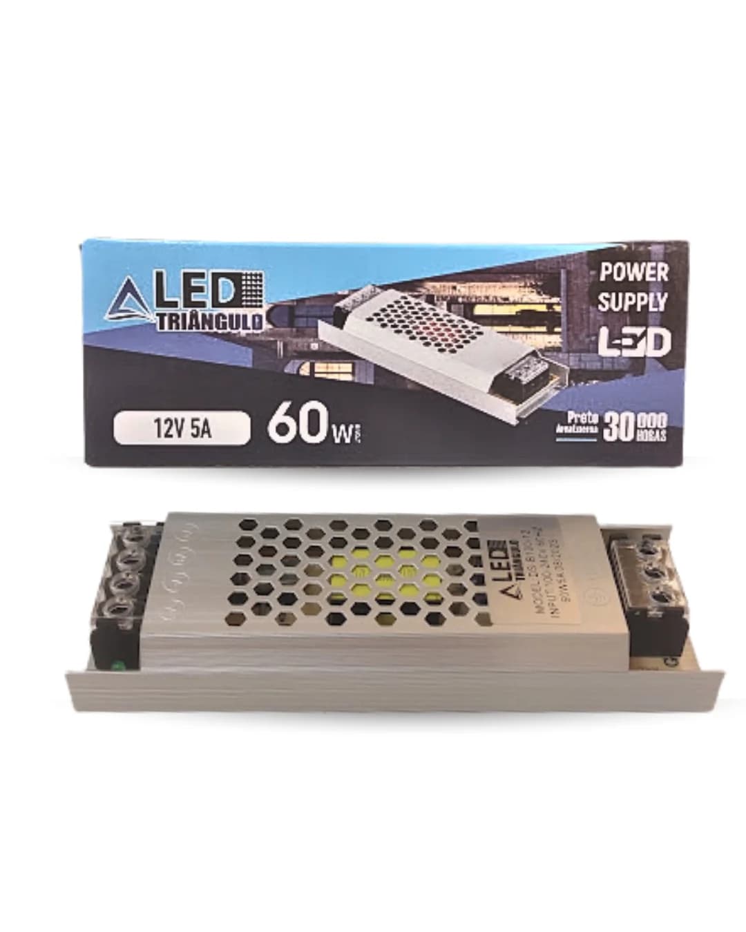 Fonte LED Slim 12V 60W 5A Bivolt para Fita LED