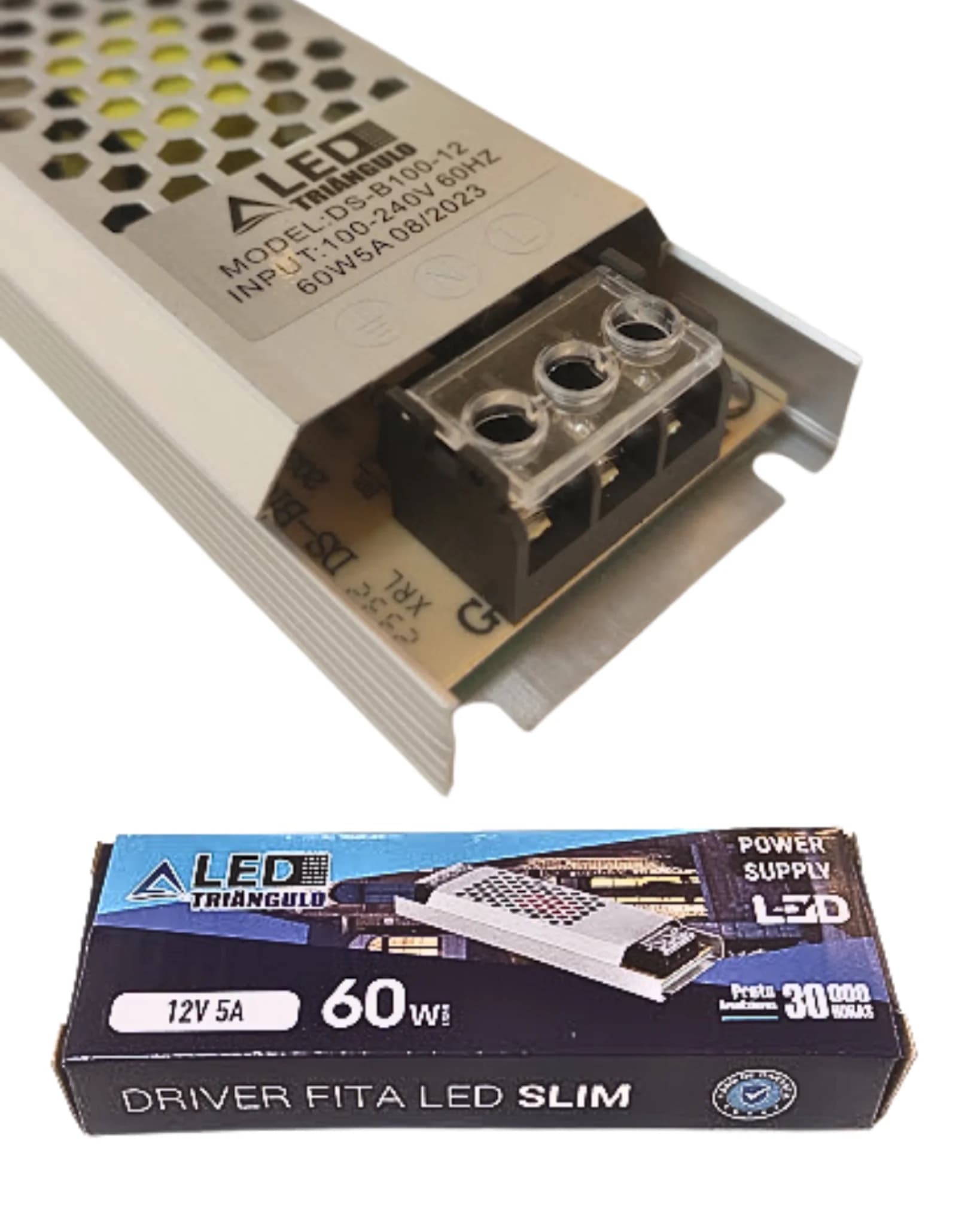 Fonte LED Slim 12V 60W 5A Bivolt para Fita LED