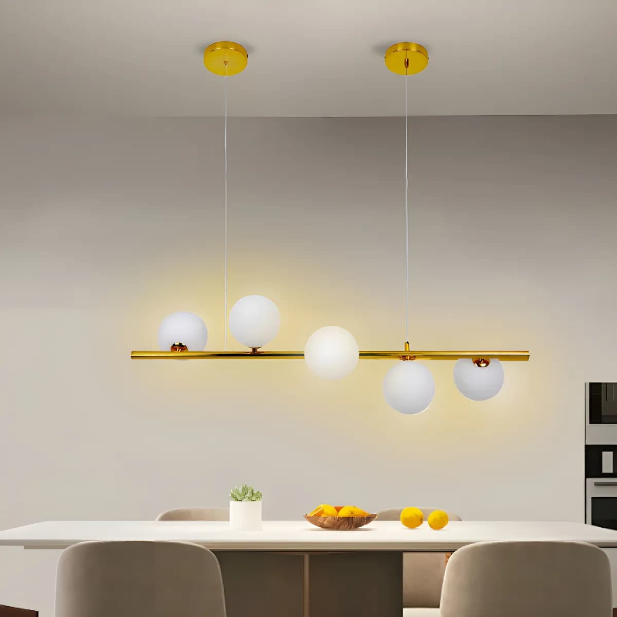 Pendente Molecular Espiral Dourado 5 Globos Vidro Nitrolux