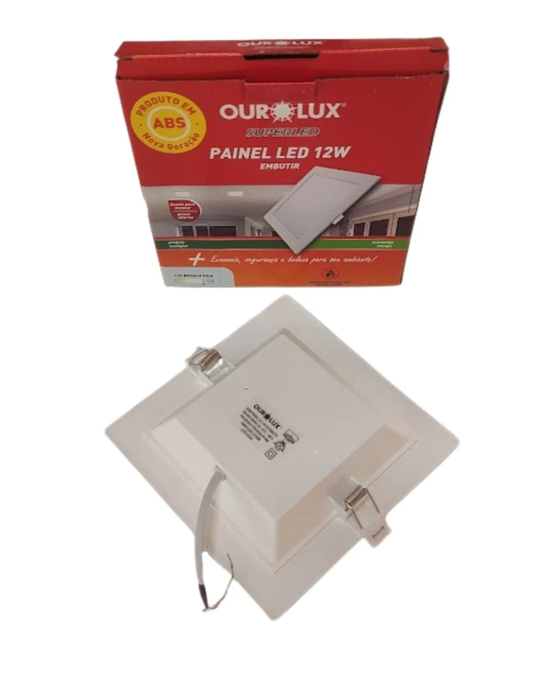 Painel LED Embutir 12W Quadrado 6500K Luz Branca Fria Ourolux