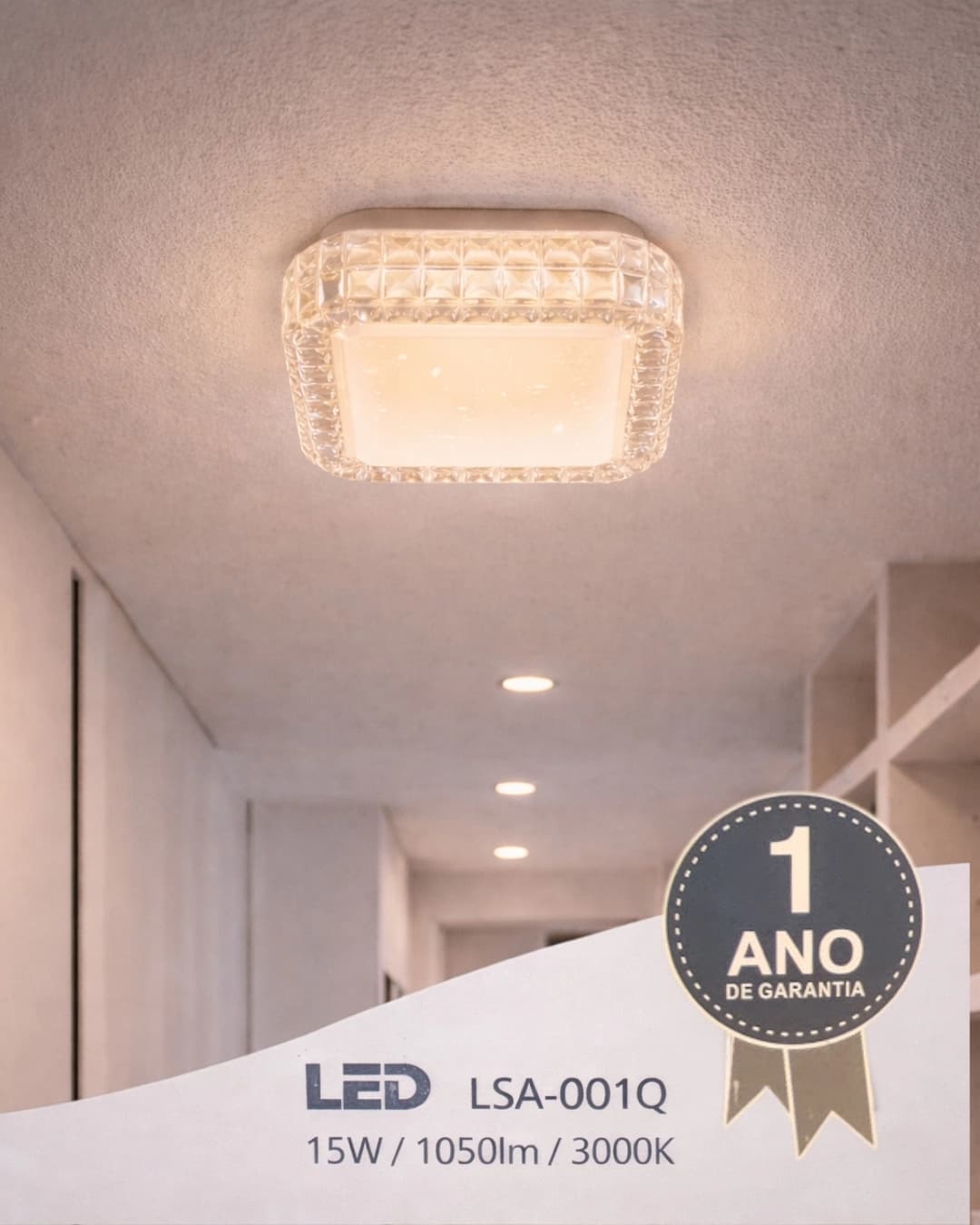 Plafon LED 15W 3000K Decorativo LSA-001Q Nitrolux
