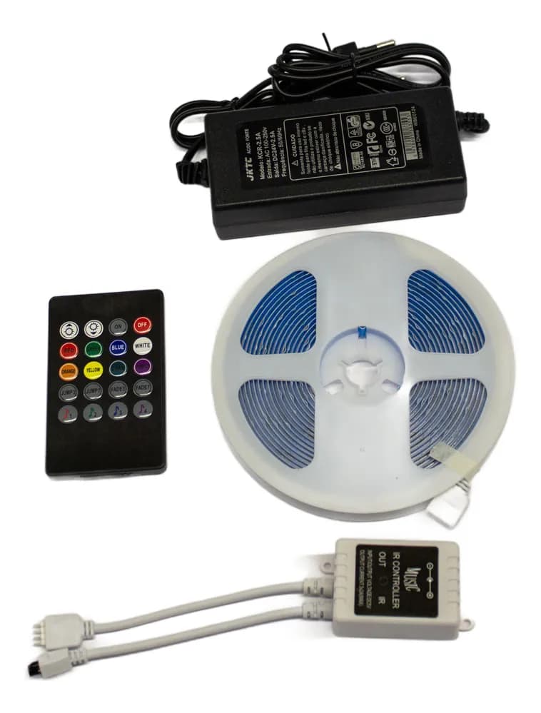 Fita Rgb Cob Ip33 12w 672 Leds/m C/fonte + Controladora