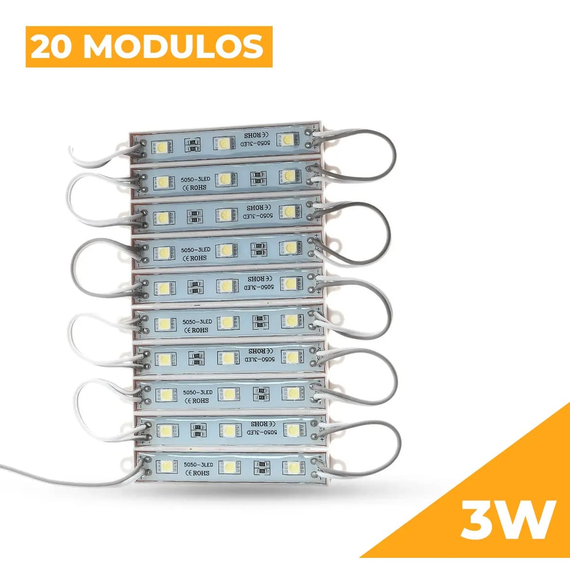 Caixa 200 Módulos LED SMD5730 Resinado 0,75W 6000K - Luz Sollar Branco Frio