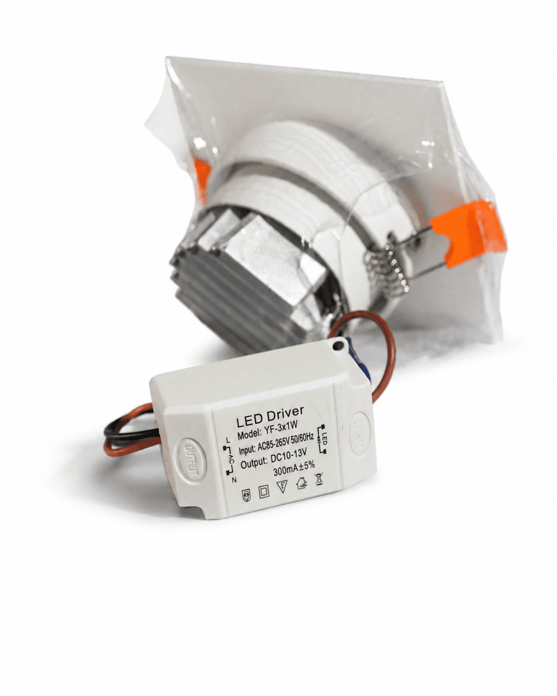 Spot LED Embutir Quadrado 3W 3000K - Branco Quente