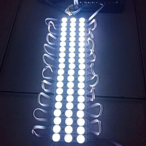 Kit 1000 Módulos LED 3 LEDs com Lente 1,5W 6500K 12V - Para Letra Caixa Branco Frio