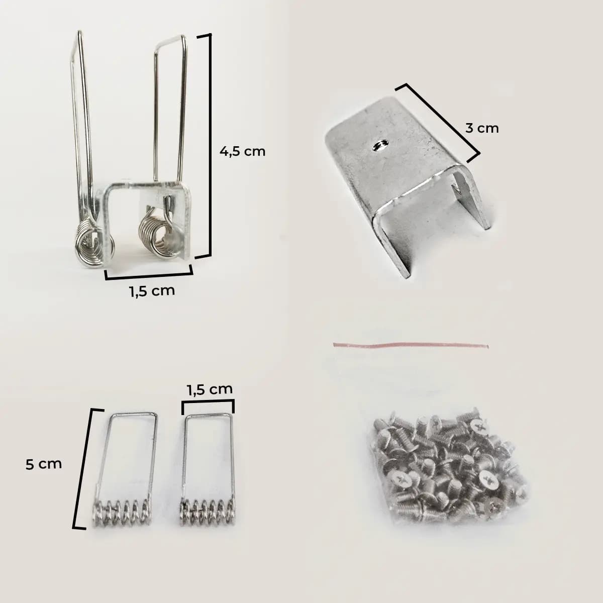 Kit 350 Presilhas Gafanhoto Universal Para Perfil LED + Parafusos