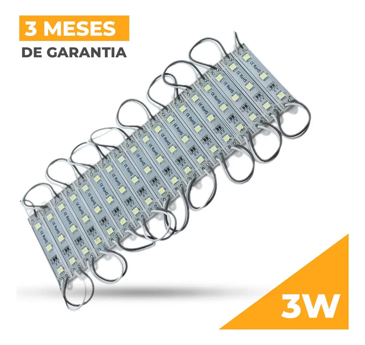 Caixa 200 Módulos LED SMD5730 Resinado 0,75W 6000K - Luz Sollar Branco Frio