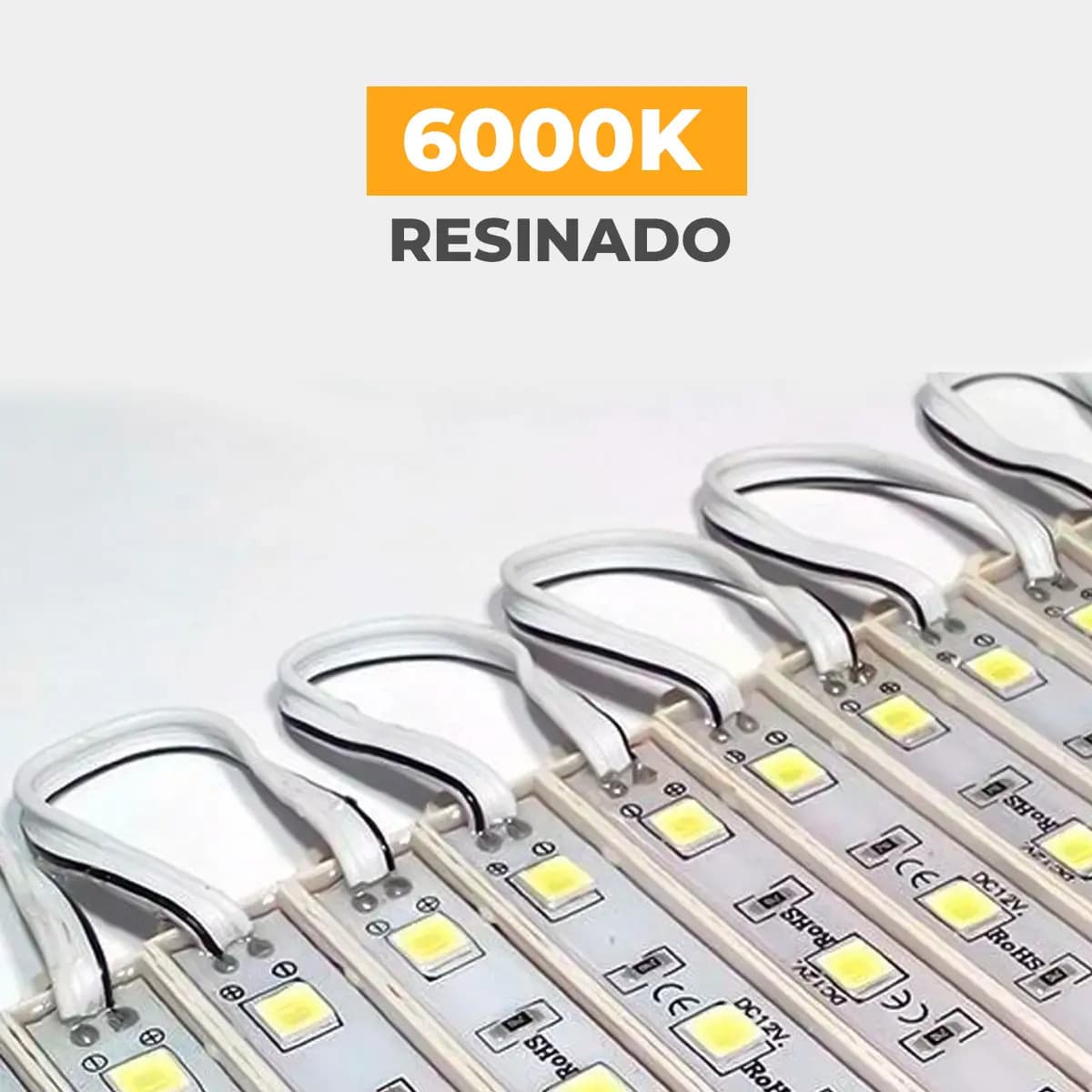Caixa 200 Módulos LED SMD5730 Resinado 0,75W 6000K - Luz Sollar Branco Frio