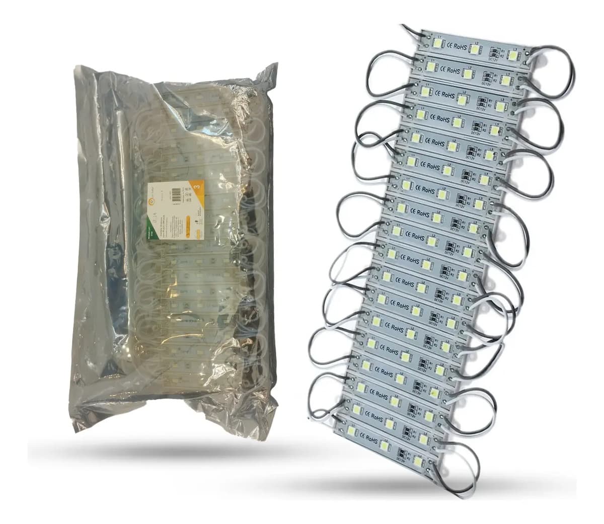 Caixa 200 Módulos LED SMD5730 Resinado 0,75W 6000K - Luz Sollar Branco Frio