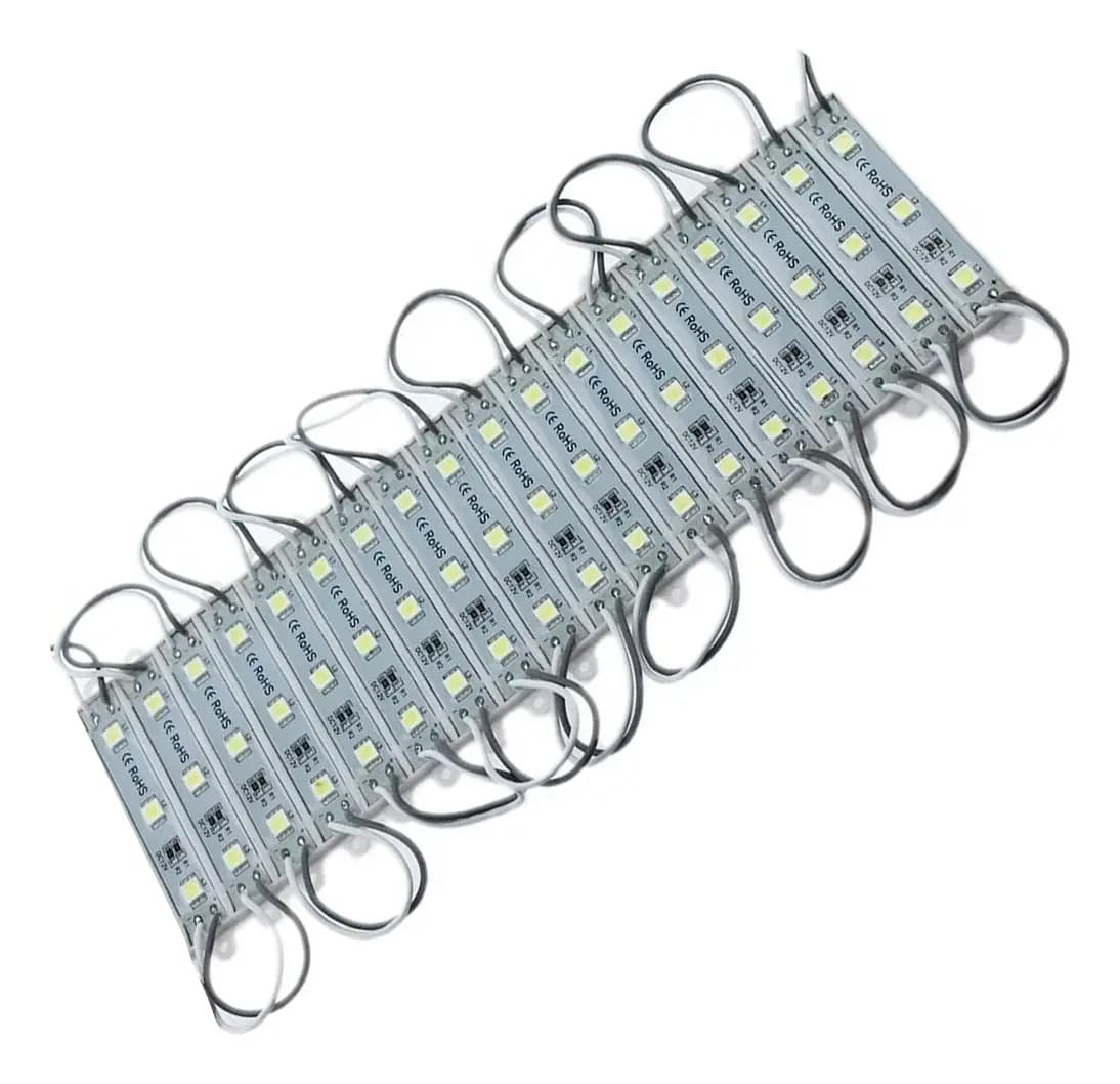 Caixa 200 Módulos LED SMD5730 Resinado 0,75W 6000K - Luz Sollar Branco Frio