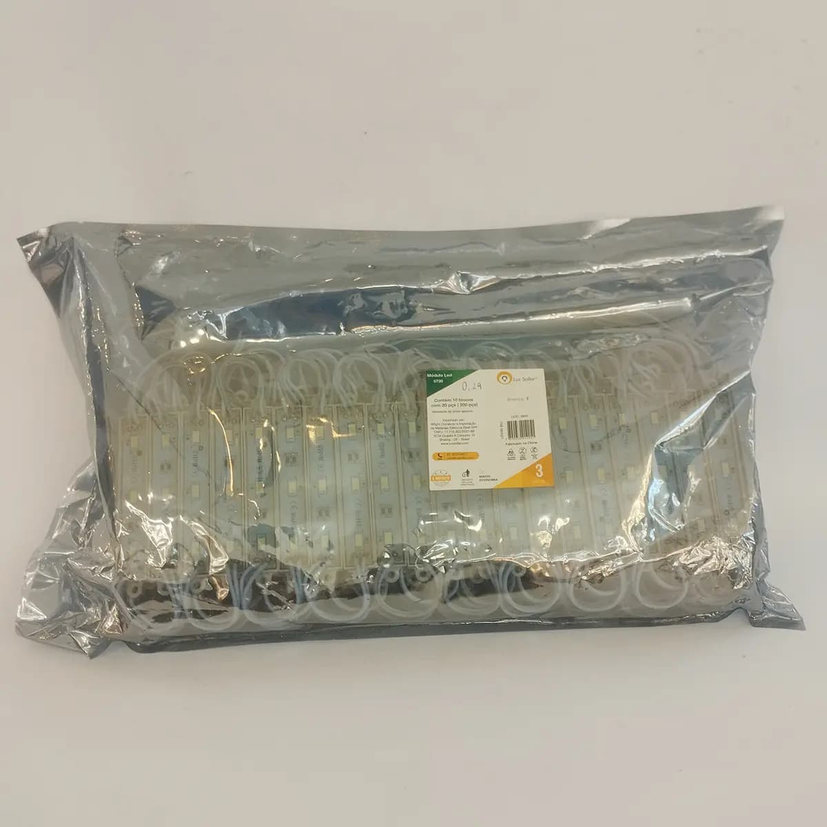 Caixa 200 Módulos LED SMD5730 Resinado 0,75W 6000K - Luz Sollar Branco Frio