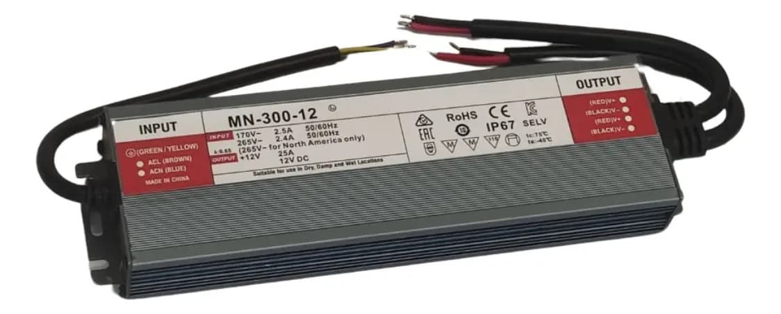 Fonte Chaveada Blindada 12V 300W Prova D'Água IP67