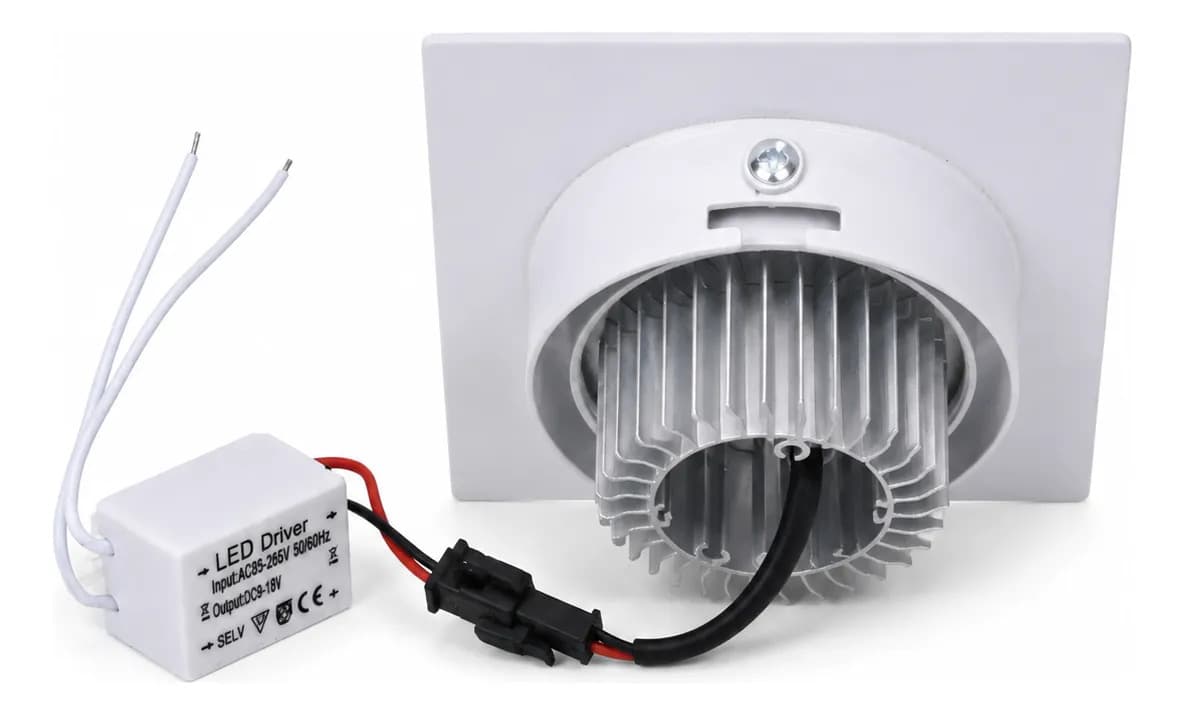 Spot LED Embutir Quadrado 3W 3500K Direcionável Bivolt - Branco