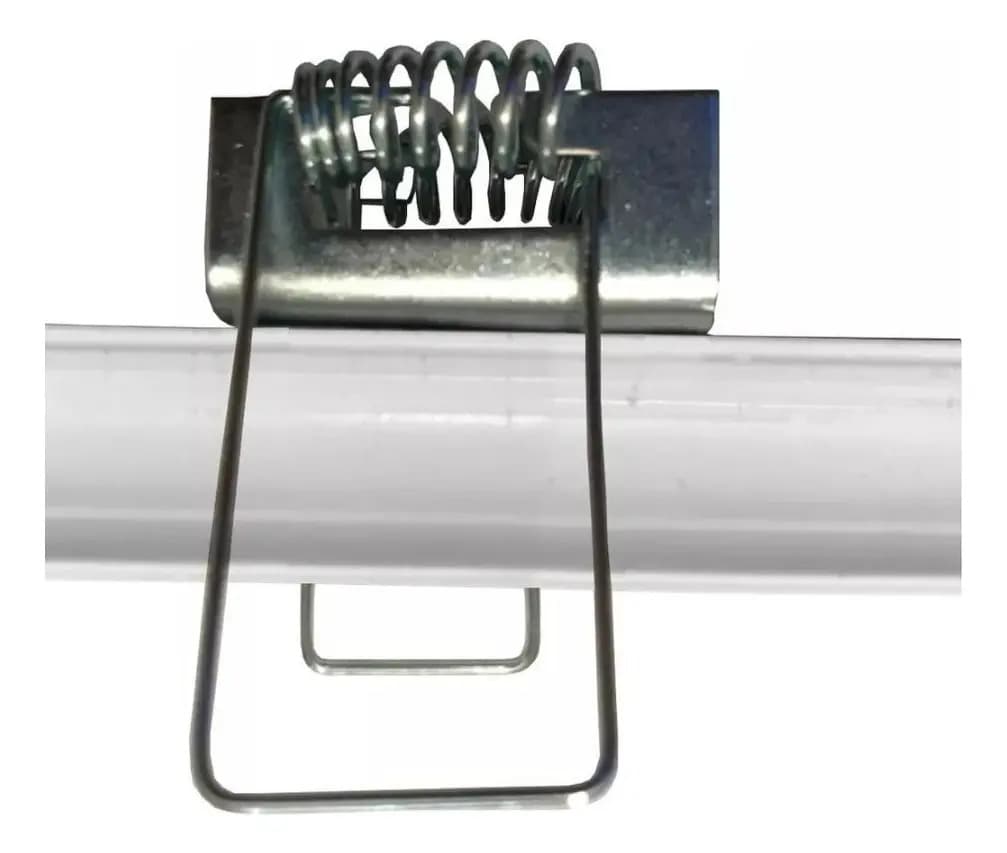 25 Presilhas Gafanhoto Universal Para Perfil LED Embutir - Prateado
